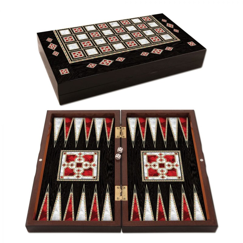 Antique Mini Pearl Backgammon